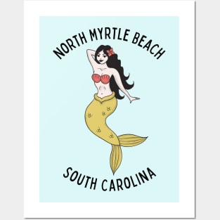 North Myrtle Beach South Carolina Mermaid Posters and Art